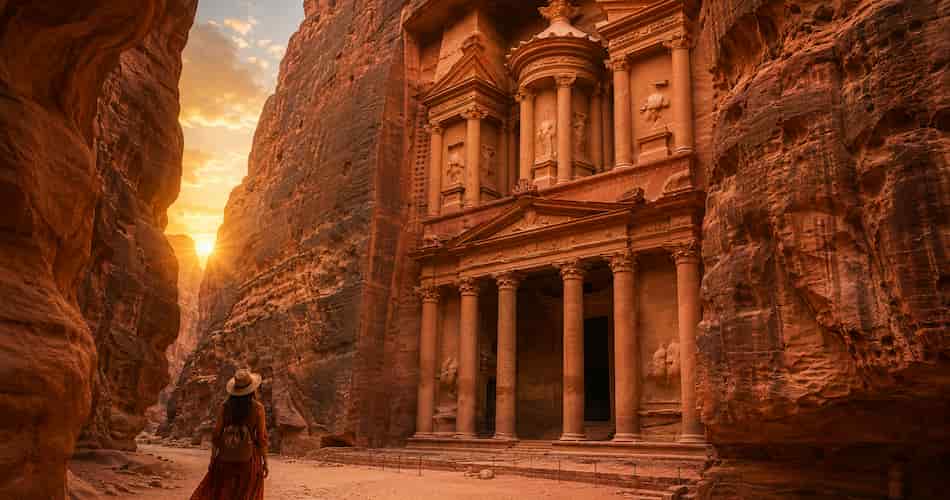 Ancient cities carved into mountains around the world, featuring rock-cut architecture and historic wonders